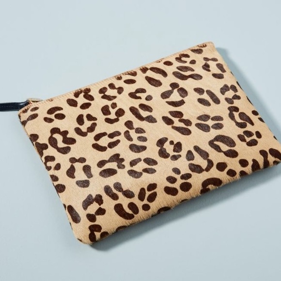 Clare V Handbags - Clare V. Leopard / Cheetah Print Zip-Top Clutch
